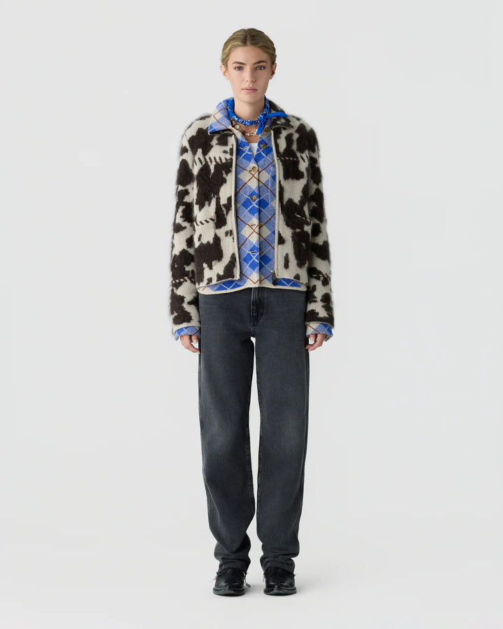 Guest in Residence - Cowhide Grizzly Jacket Oatmeal/Burnt Cocoa