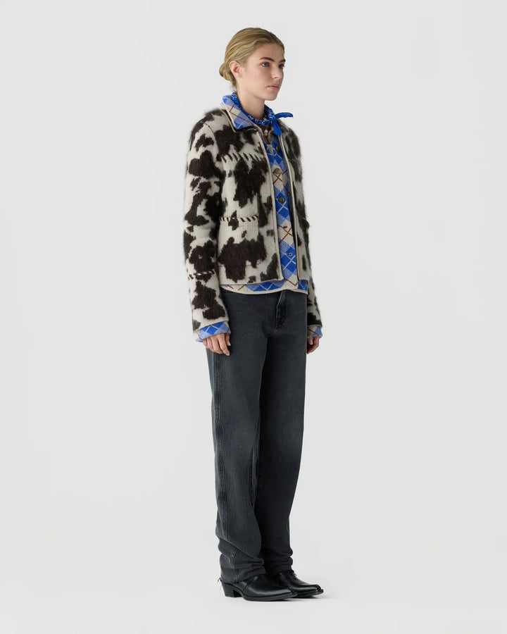 Guest in Residence - Cowhide Grizzly Jacket Oatmeal/Burnt Cocoa