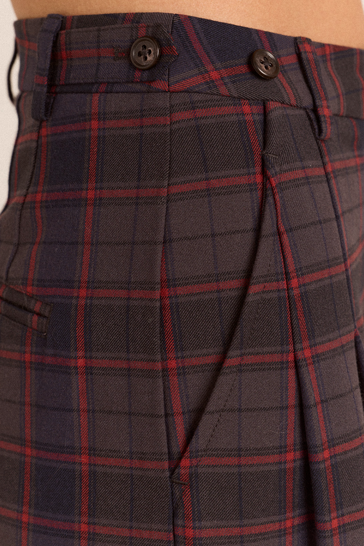 Damson Madder - Hailey Trouser in Sirius Checker - Kalifornia Jean Bar