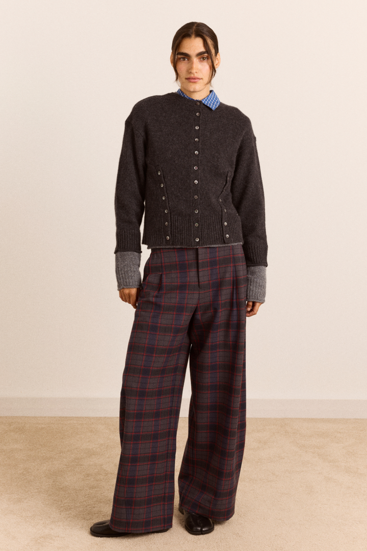 Damson Madder - Hailey Trouser in Sirius Checker - Kalifornia Jean Bar