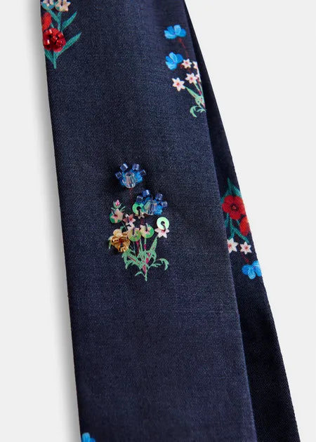 Essentiel Antwerp - Dark Blue Multi Embellished Tie
