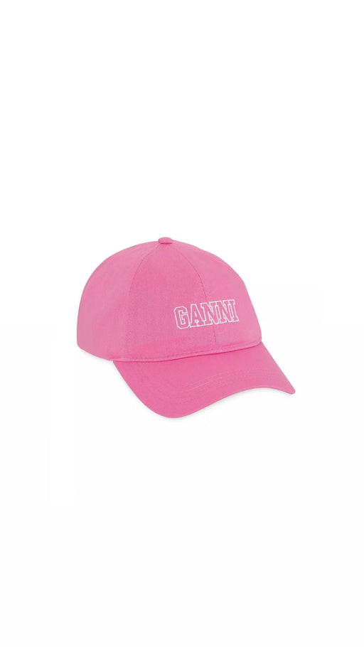 Ganni - Embroidered Cap in Shocking Pink
