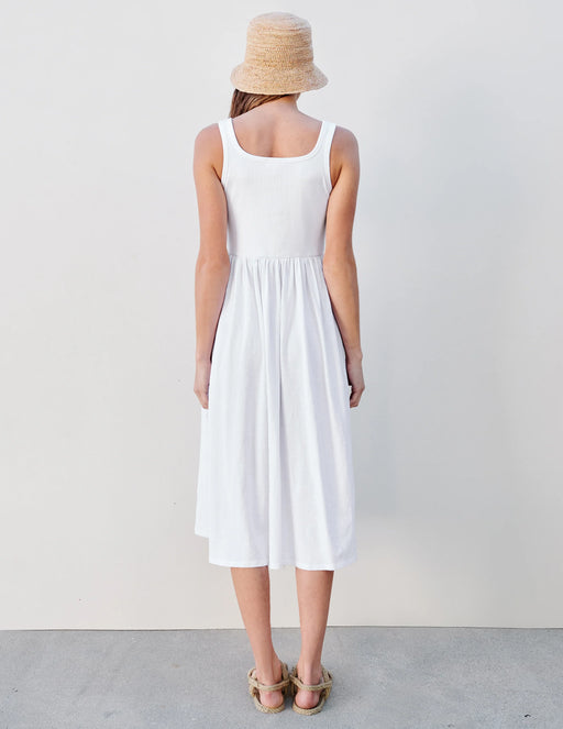 Sundry - White Mixed Media Tank Dress