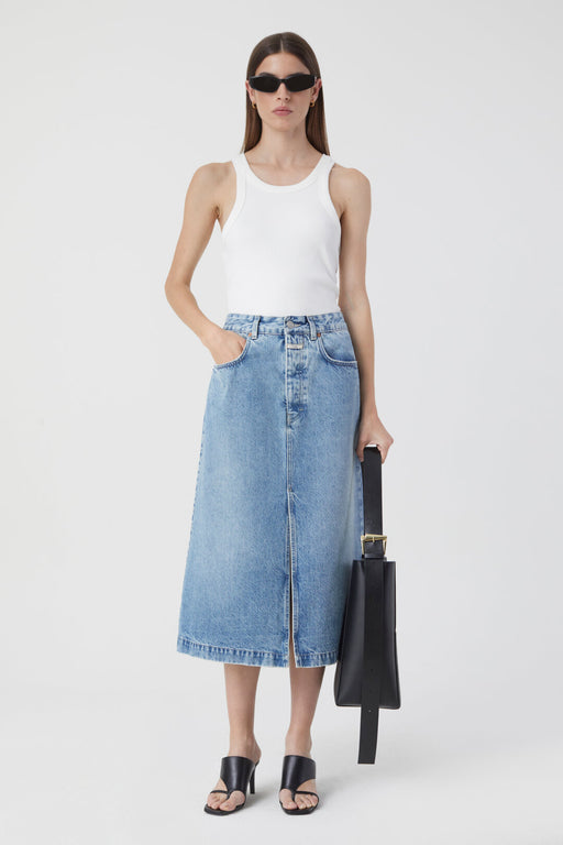 Closed - Low Waisted Skirt in Mid Blue