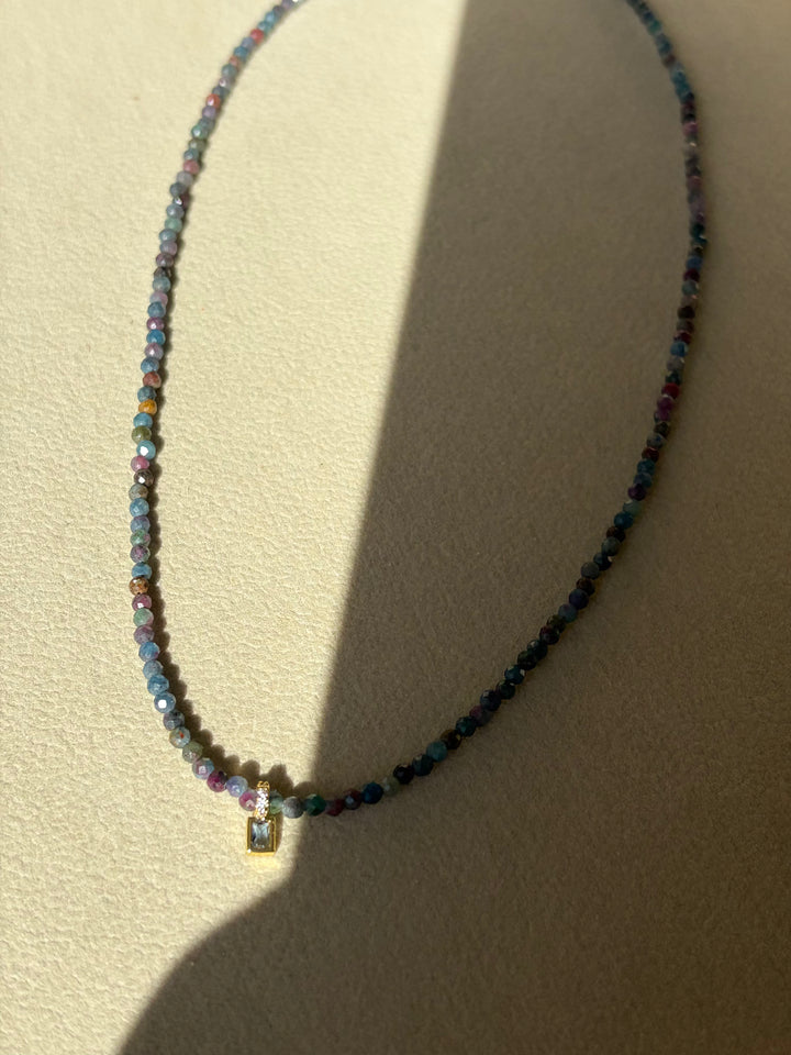 LivElle - Ruby Kyanite Beads w/ CZ Kyanite and Pave Diamonds Pendant