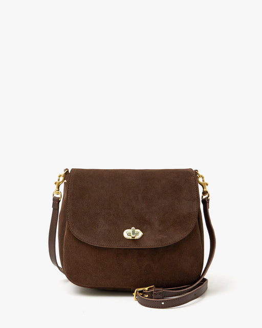 Clare V - Suede Chocolate Turnlock Louis