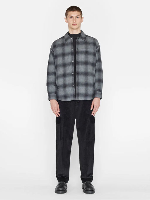 Frame - Men’s LW Padded Plaid Overshirt Black/Grey Plaid
