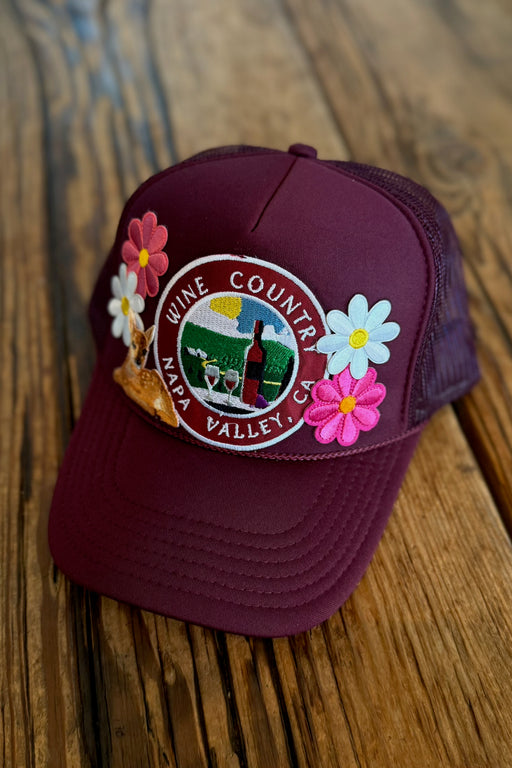 J+C Hats - Burgundy Napa Wine Doe Trucker Hat