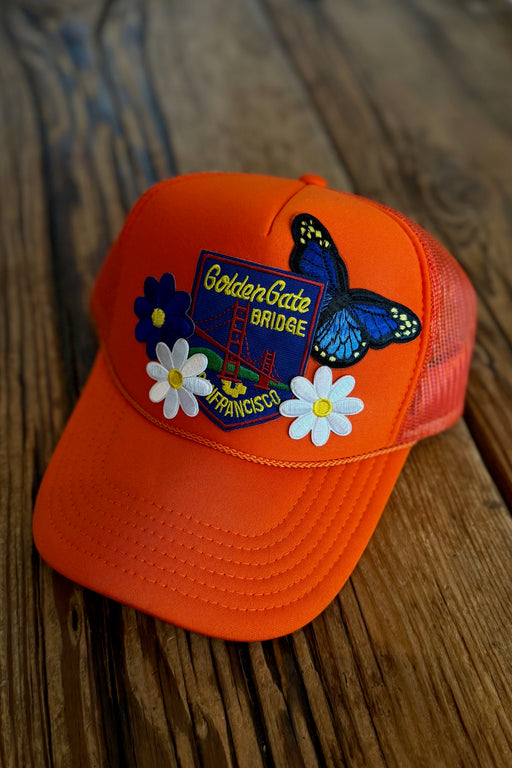 J+C Hats - Giants Orange Golden Gate Butterfly Trucker Hat