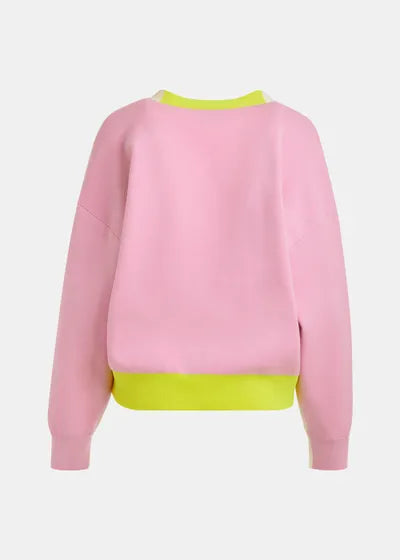 Essentiel Antwerp - Off-White Pink Yellow Colorblock Cardigan