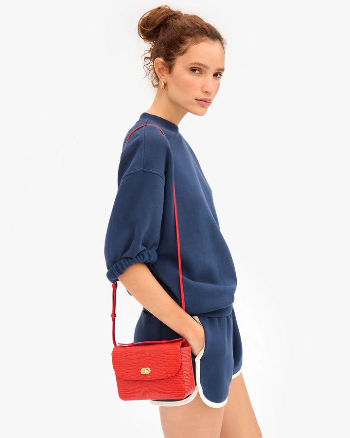 Clare V. - Kathryn Bag Red Embossed Lizard