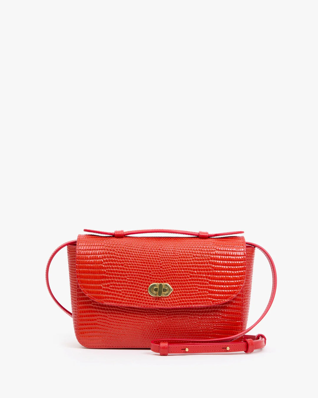 Clare V. - Kathryn Bag Red Embossed Lizard