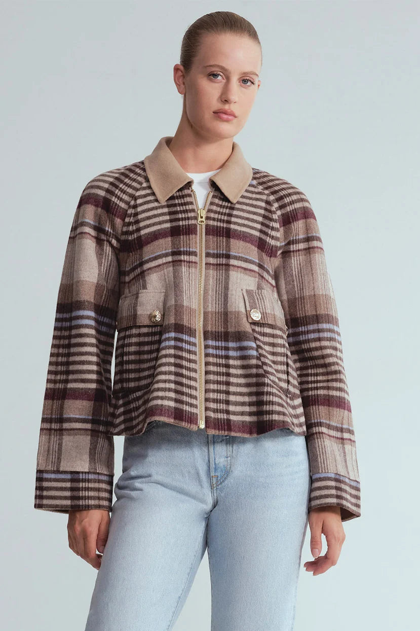 Cara Cara - Andrew Jacket Pima Plaid Tan