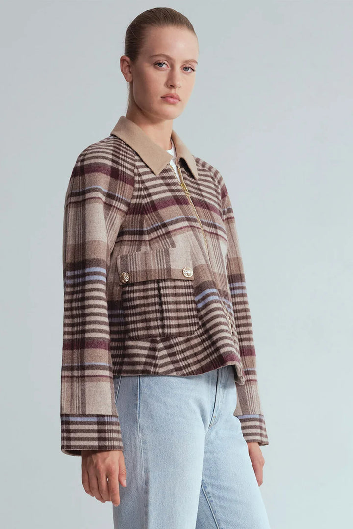 Cara Cara - Andrew Jacket Pima Plaid Tan