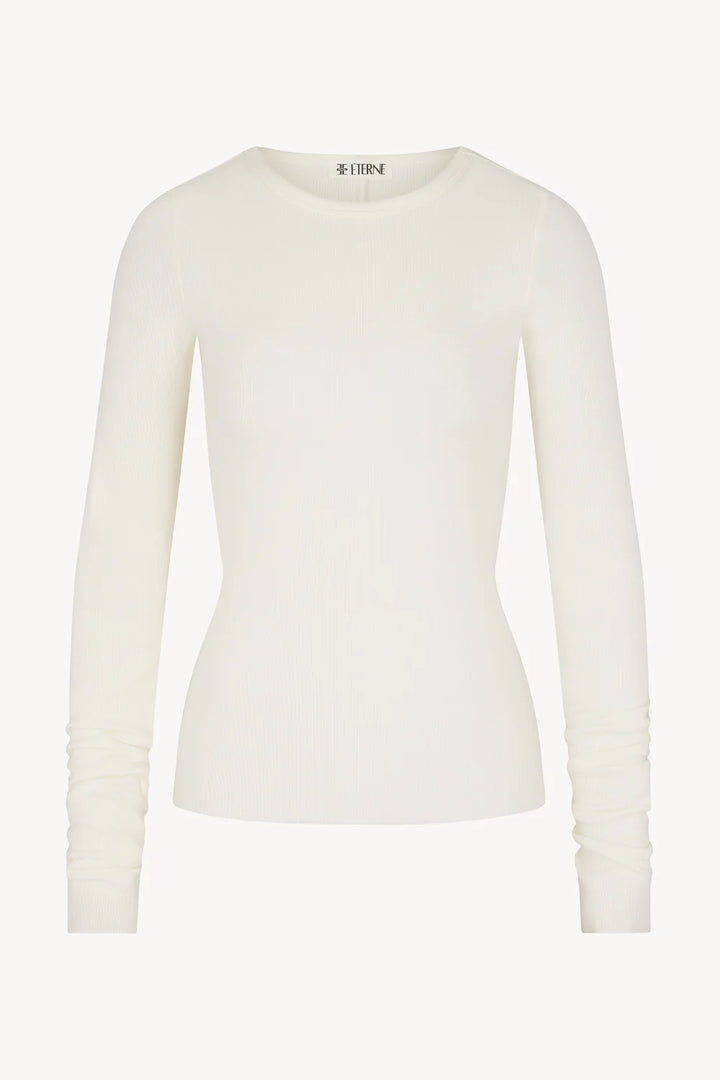 Éterne - Cream Long Sleeve Fitted Top