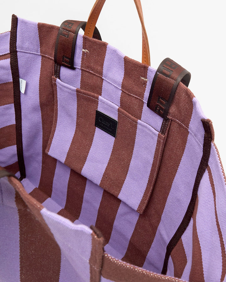 Clare V. - La Cote Tote Jacaranda/Hazelnut Stripe