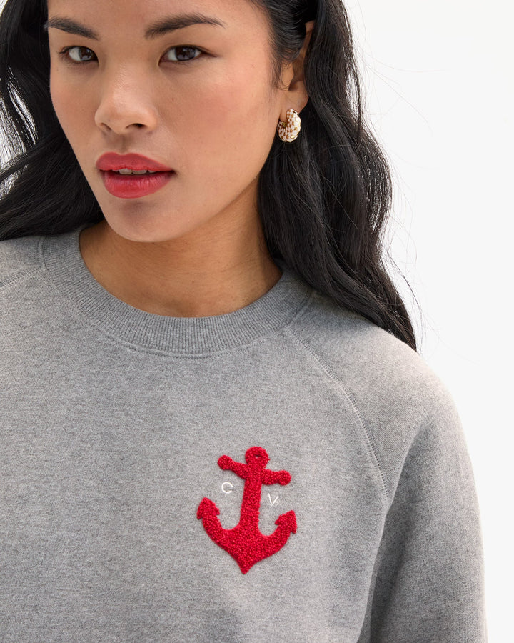 Clare V. - Anchor Le Court Sweatshirt Grey Melange