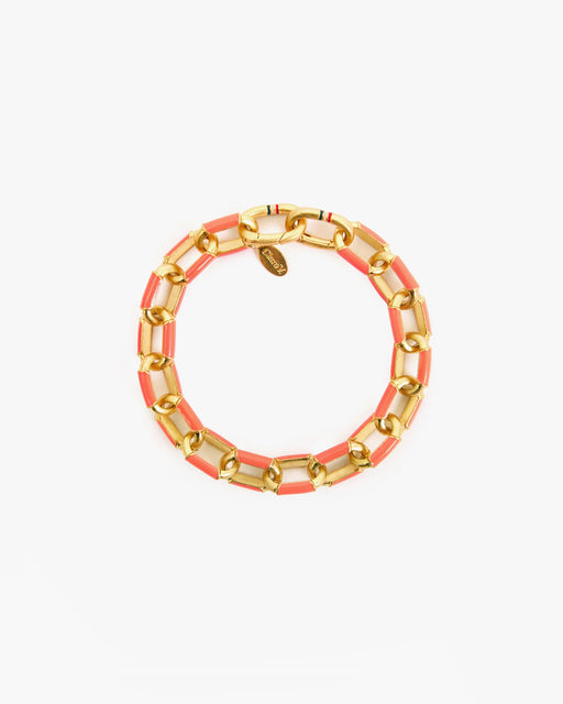 Clare V. - Le Link Bracelet in Coral Vintage Gold