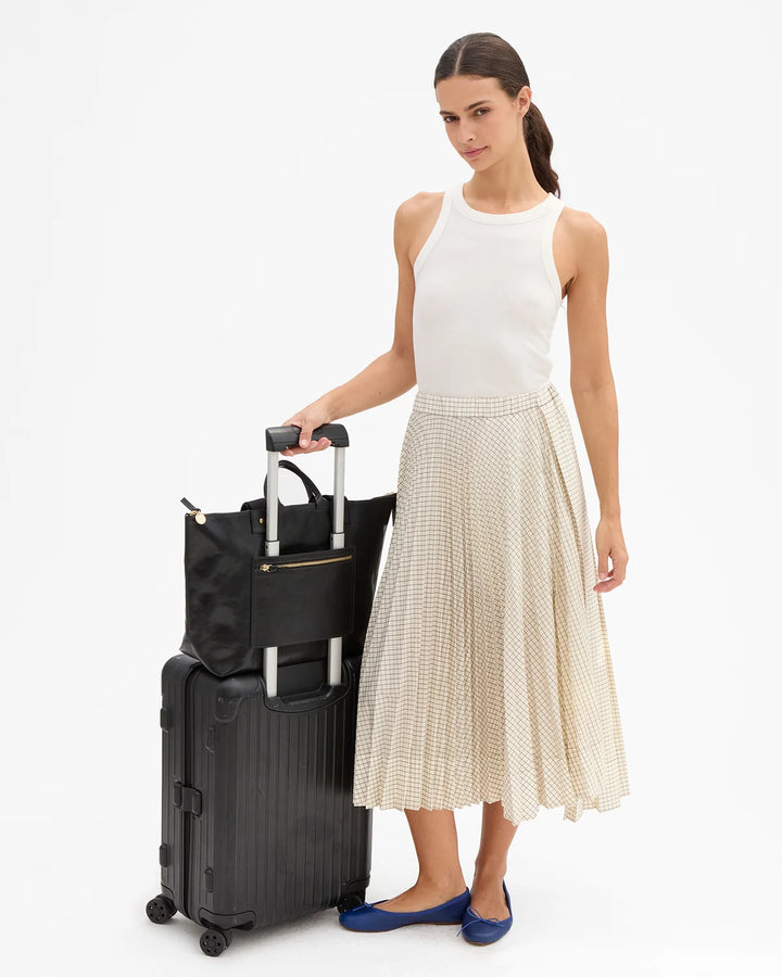 Clare V. - Le Zip Sac Black Rustique w/ Travel Pocket Bag