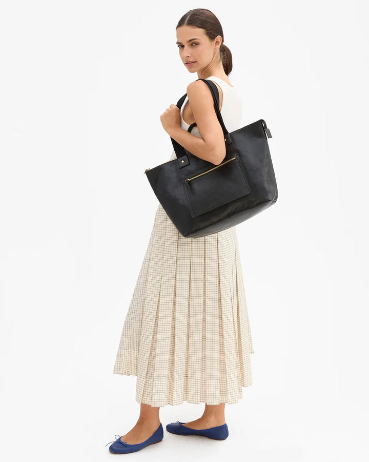 Clare V. - Le Zip Sac Black Rustique w/ Travel Pocket Bag