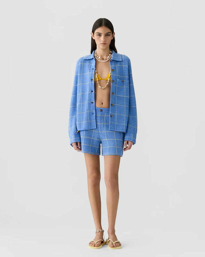Guest in Residence - Dylan Plaid Shirt Delft Blue Butter