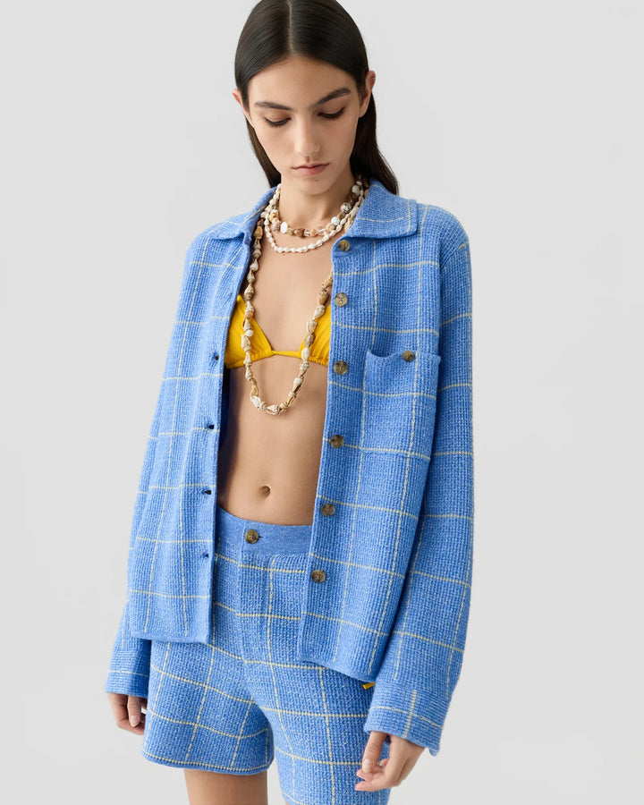 Guest in Residence - Dylan Plaid Shirt Delft Blue Butter