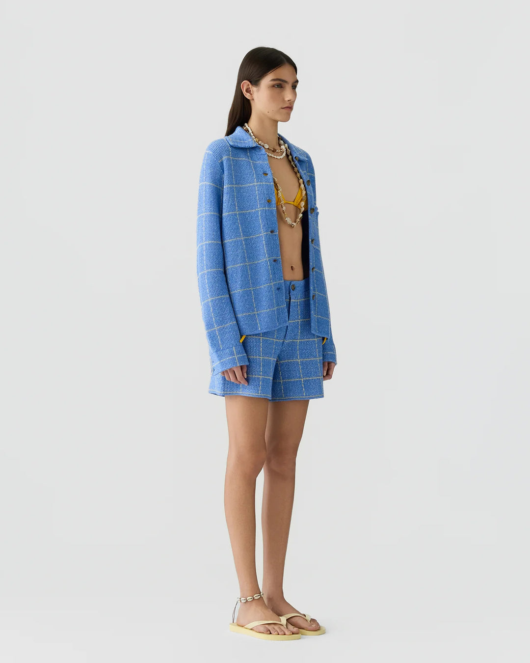 Guest in Residence - Dylan Plaid Shirt Delft Blue Butter