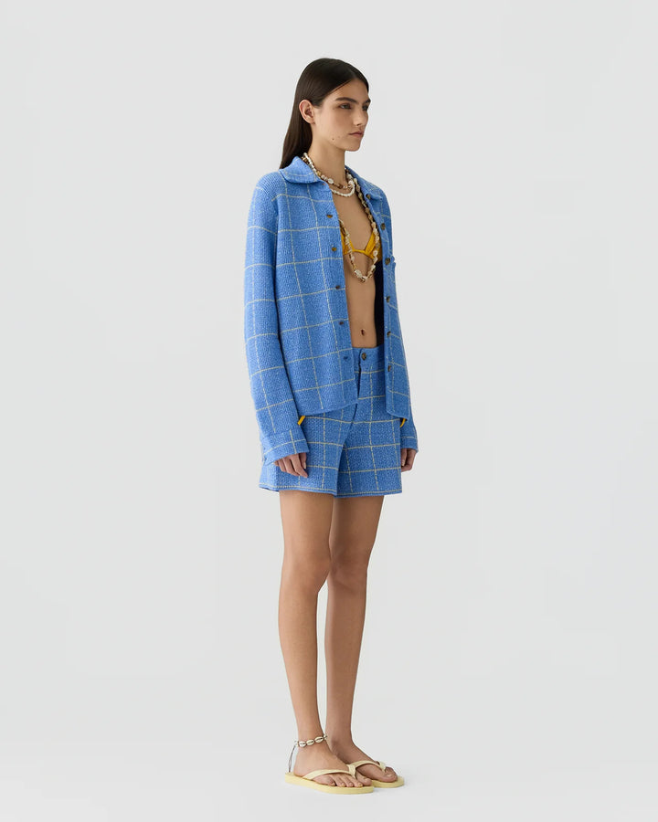 Guest in Residence - Dylan Plaid Shirt Delft Blue Butter