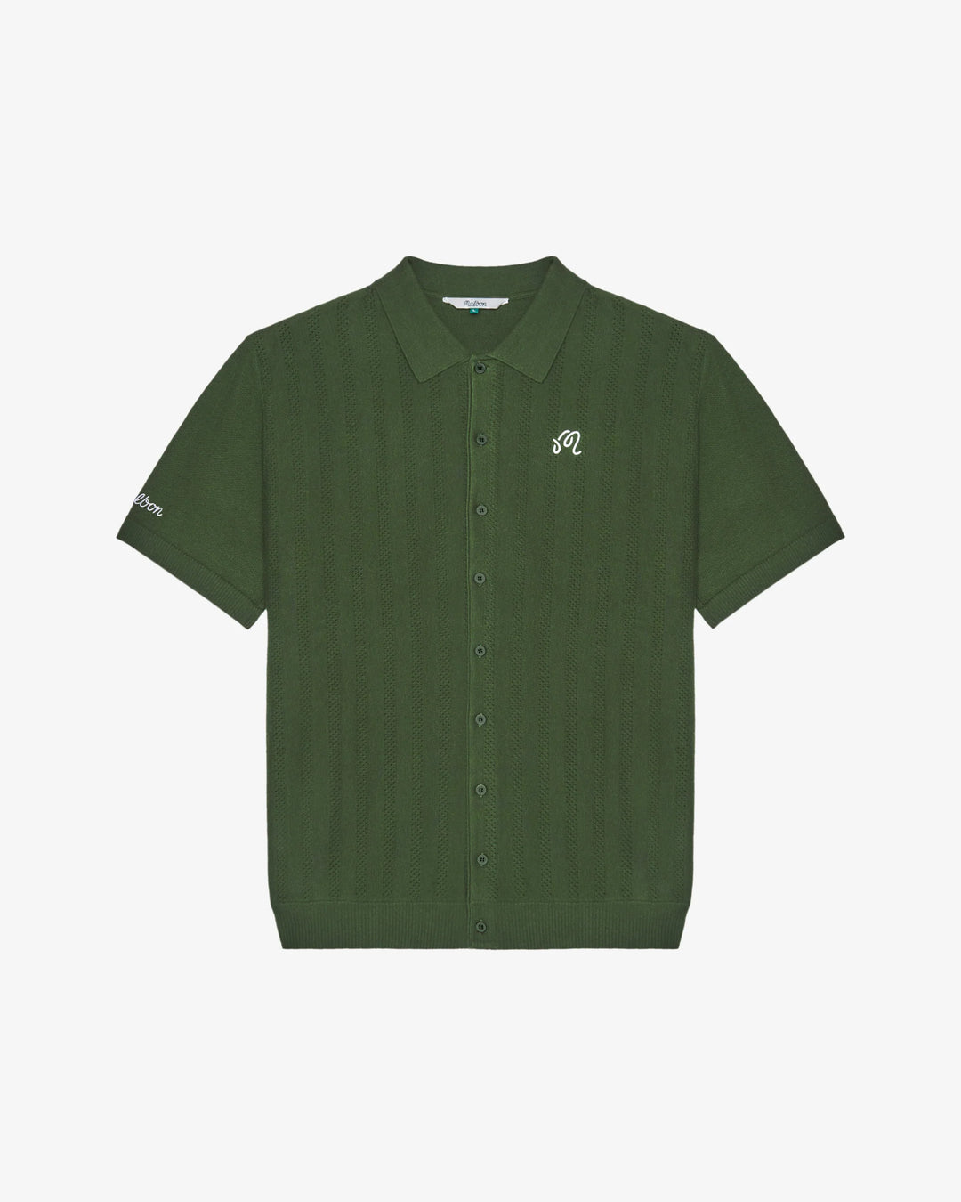 Malbon - Crosscut Crochet Polo in Rifle Green