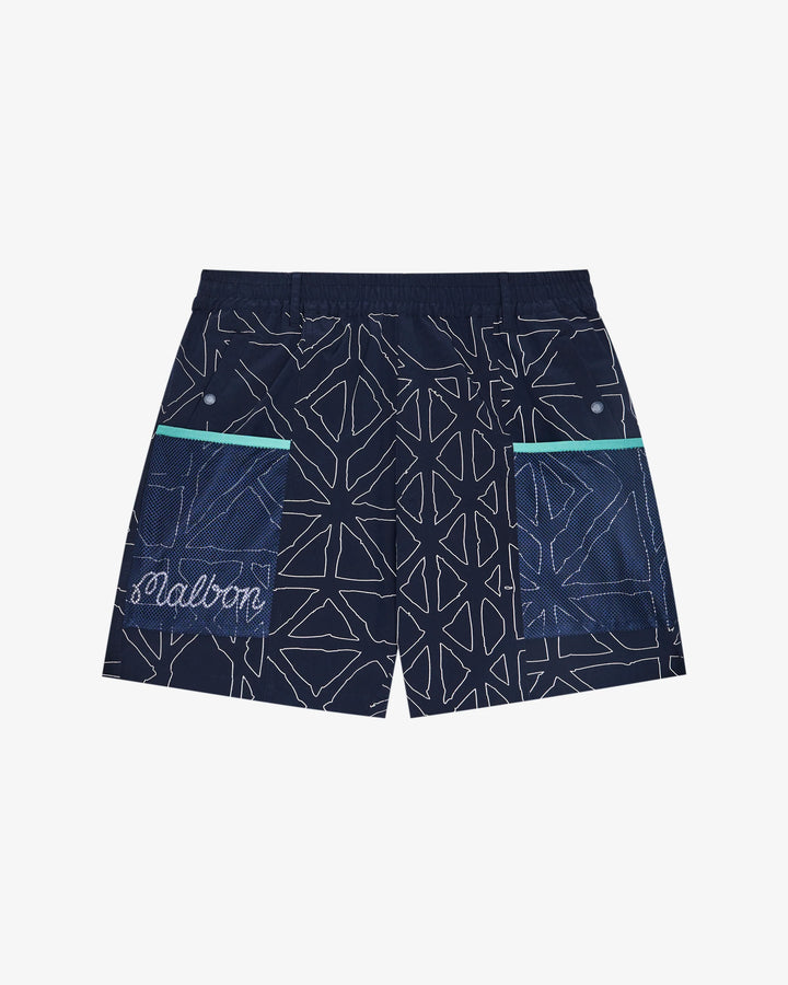 Malbon - Mesh Basket Pocket Shorts in Midnight
