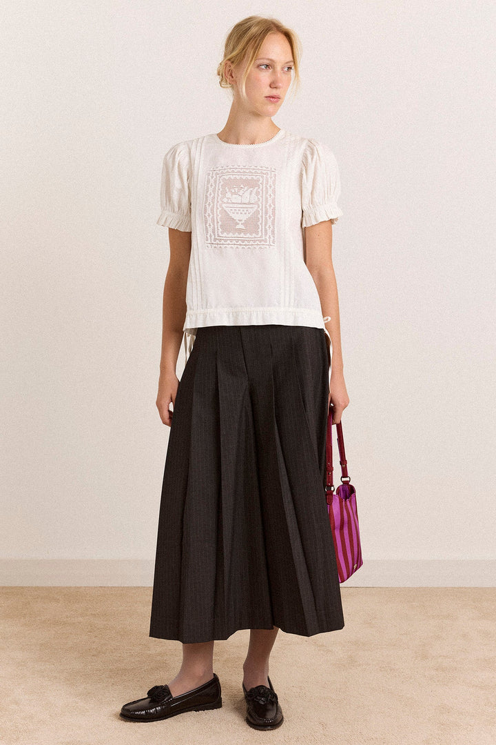 Damson Madder - Winona Striped Pleated Culotte - Kalifornia Jean Bar