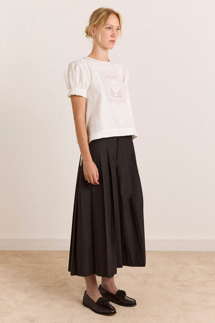 Damson Madder - Winona Striped Pleated Culotte - Kalifornia Jean Bar
