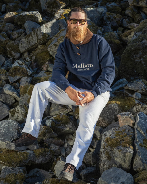 Malbon - Navy Flint Shawl Crewneck