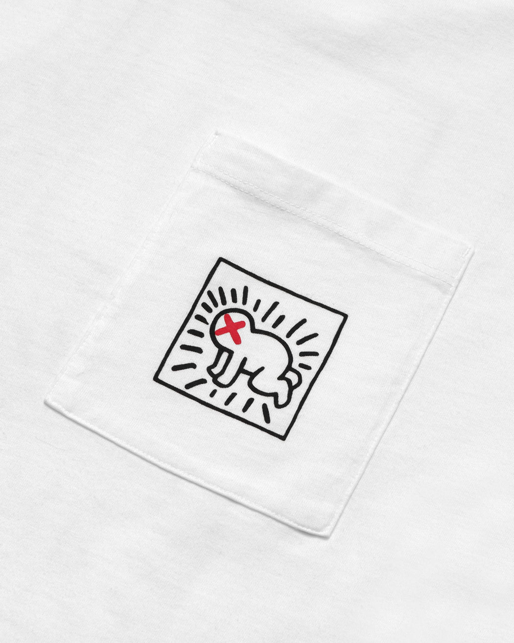 Malbon - White Keith Haring Pocket T-Shirt