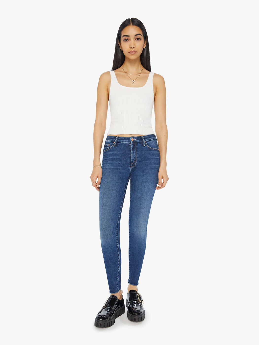 Mother - Yakkity Yak Looker Ankle Fray Jean