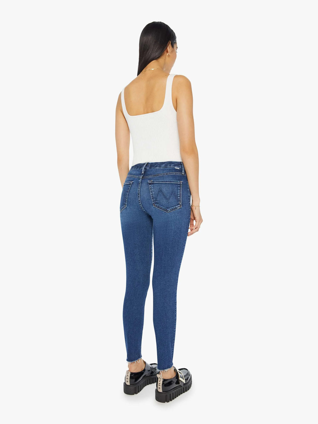 Mother - Yakkity Yak Looker Ankle Fray Jean