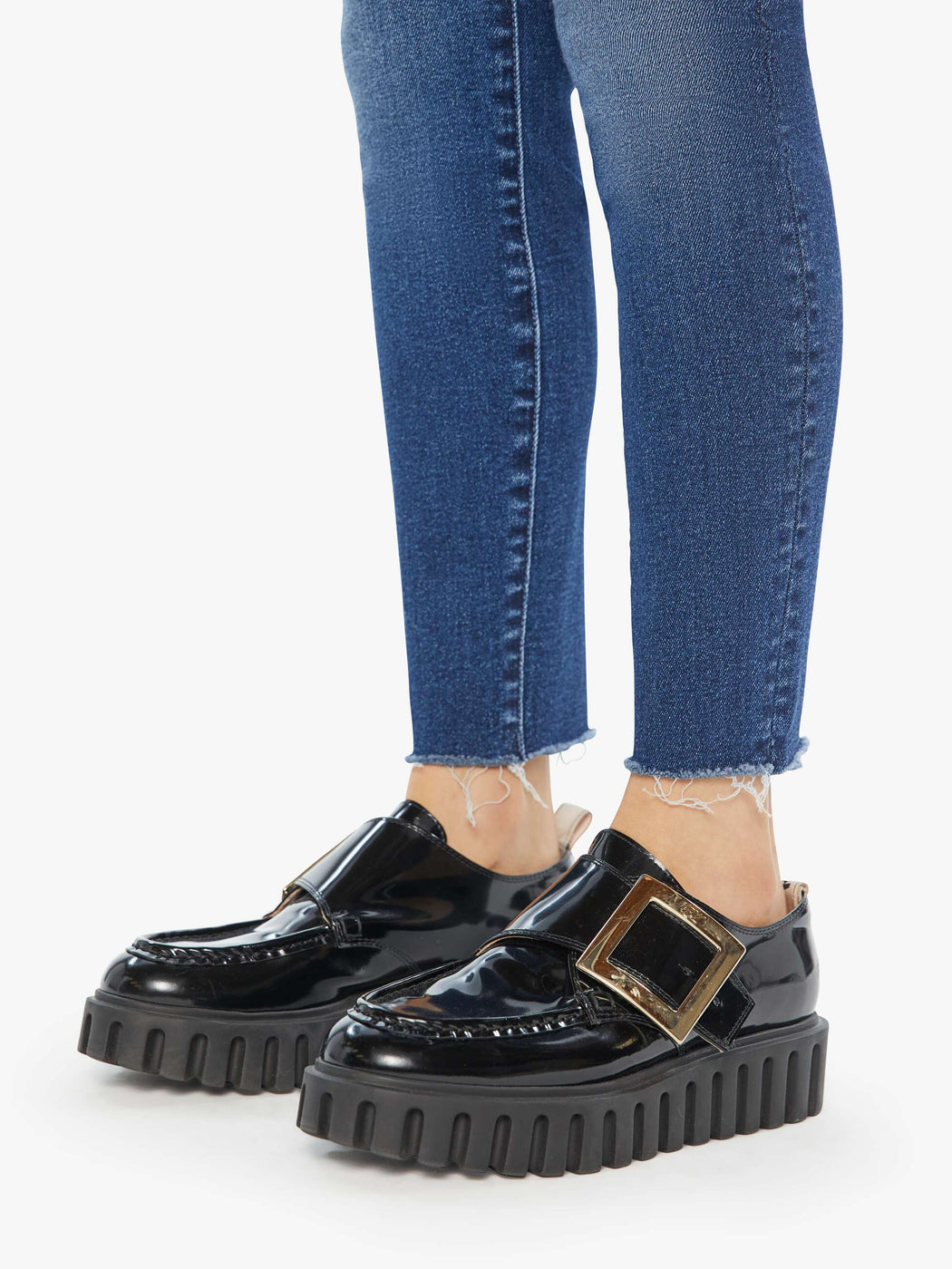 Mother - Yakkity Yak Looker Ankle Fray Jean