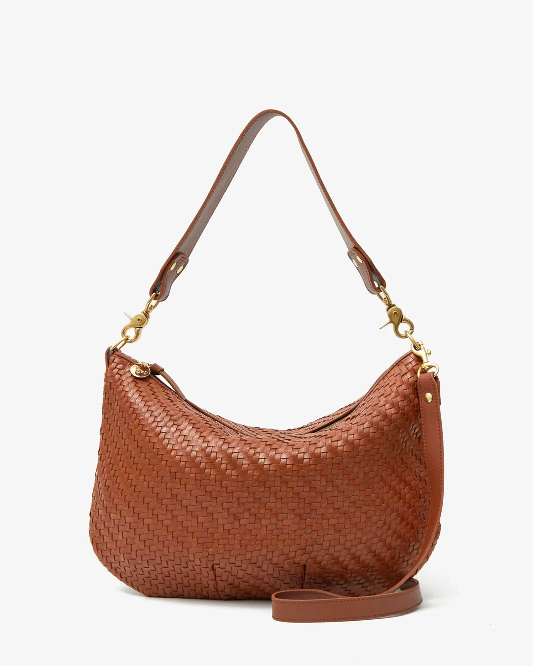 Clare V. - Moyen Messenger Hazelnut Woven Zig-Zag