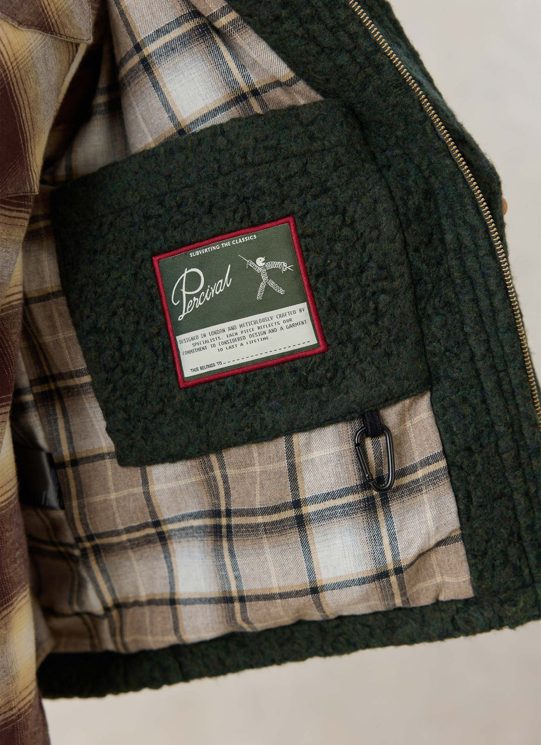 Percival Murrey jacket check lining