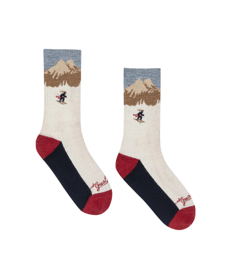 The Great - Ridge Runner Sock in Cream Skier