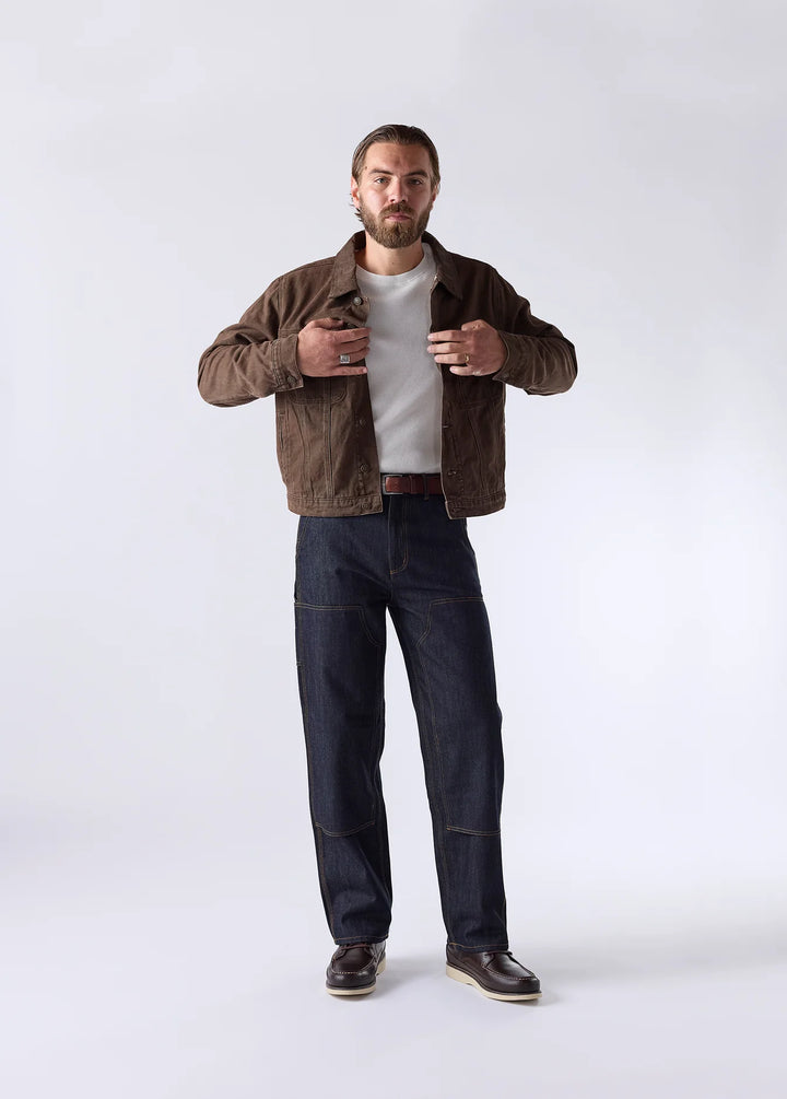 One of These Days - Lined Trucker Jacket Washed Brown Denim