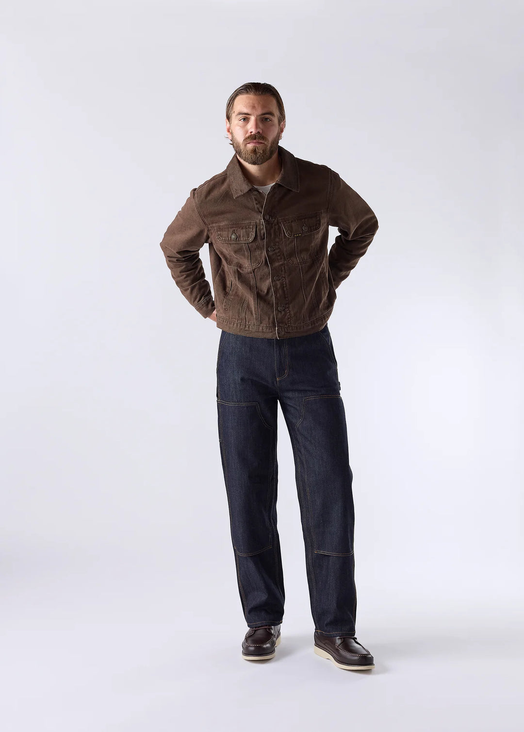 One of These Days - Lined Trucker Jacket Washed Brown Denim