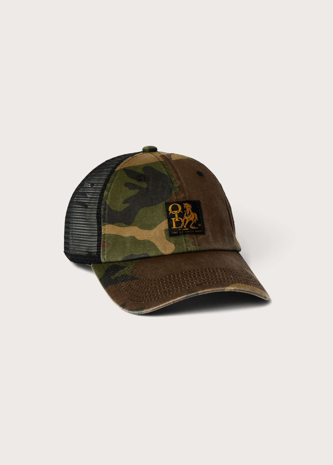 One of These Days - Woven Trucker Hat Woodland Camo