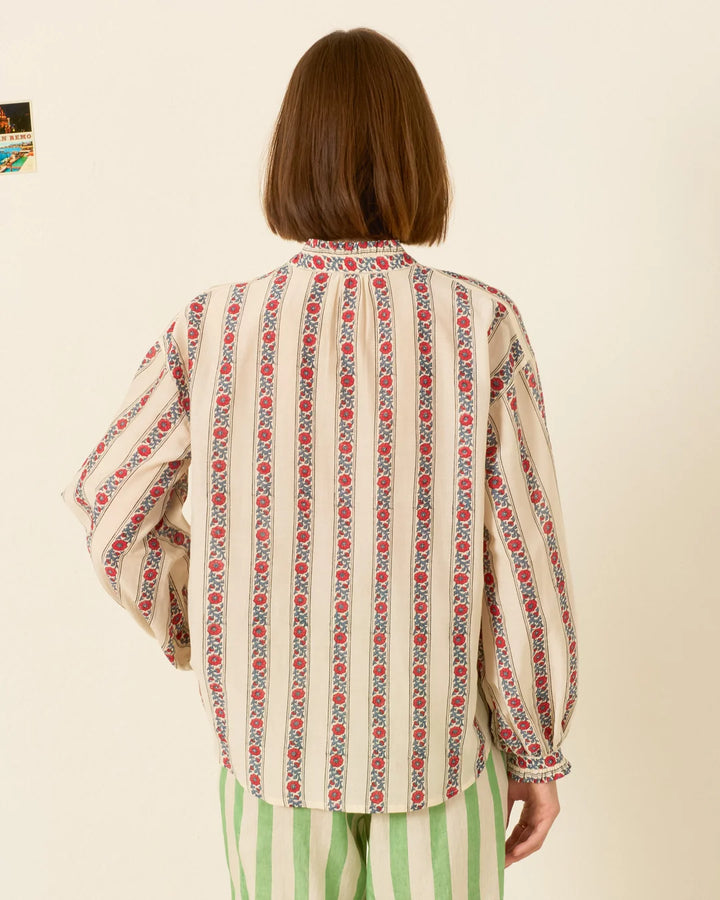 Alix of Bohemia - Poet Roseband Stripe Blouse Off-White