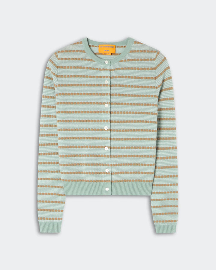 Guest in Residence - Pebble Stripe Jane Cardigan Sagebrush Combo