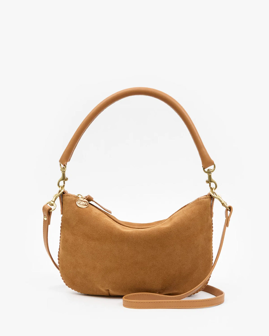 Clare V. - Petit Moyen Messenger Caramel Suede Whipstitch