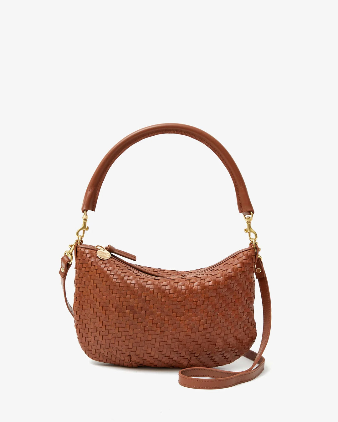 Clare V. - Petit Moyen Messenger Hazelnut Woven Zig Zag