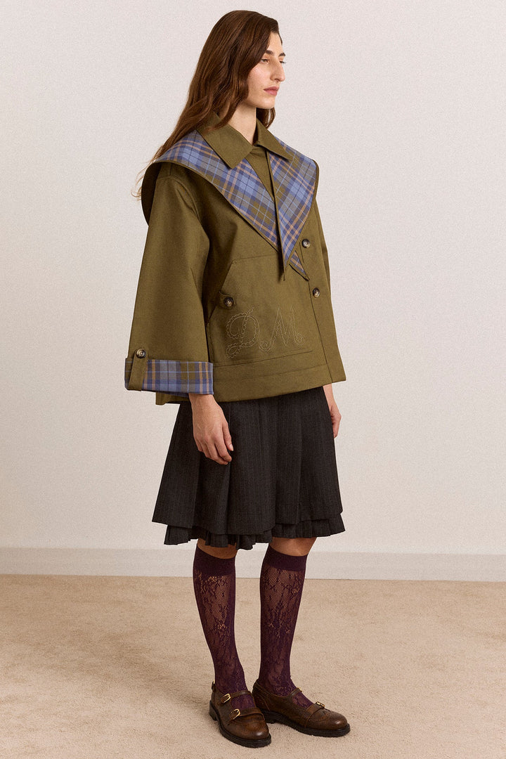 Damson Madder - Jerry Crop Olive Trench Coat - Kalifornia Jean Bar