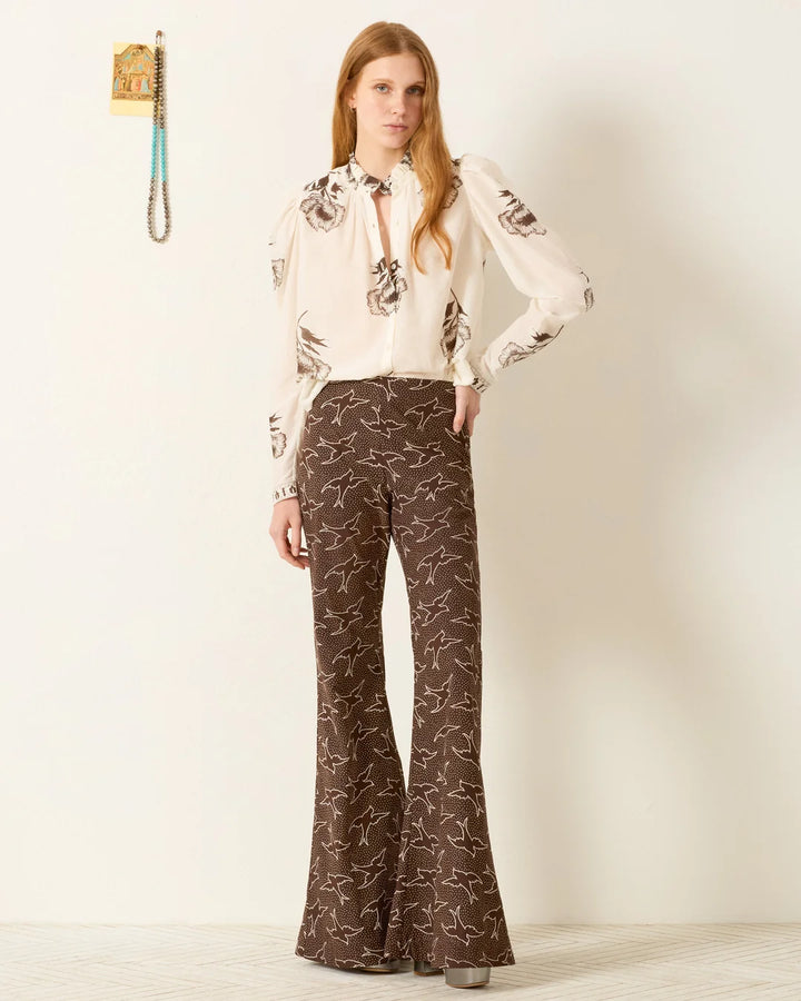 Alix of Bohemia - Artemis Obsidian Poppy Shirt in Off-White