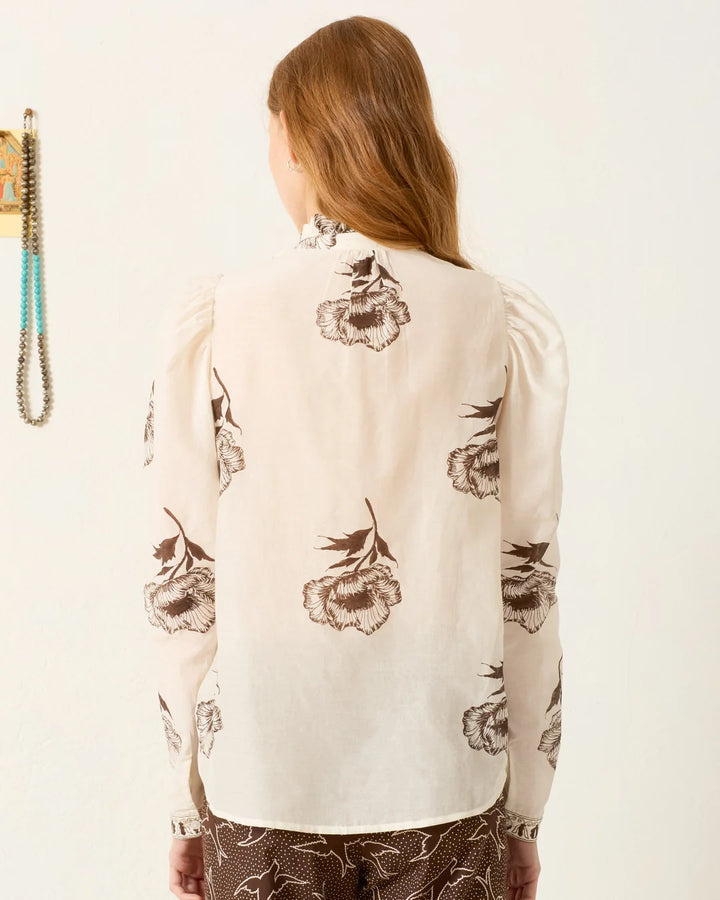 Alix of Bohemia - Artemis Obsidian Poppy Shirt in Off-White